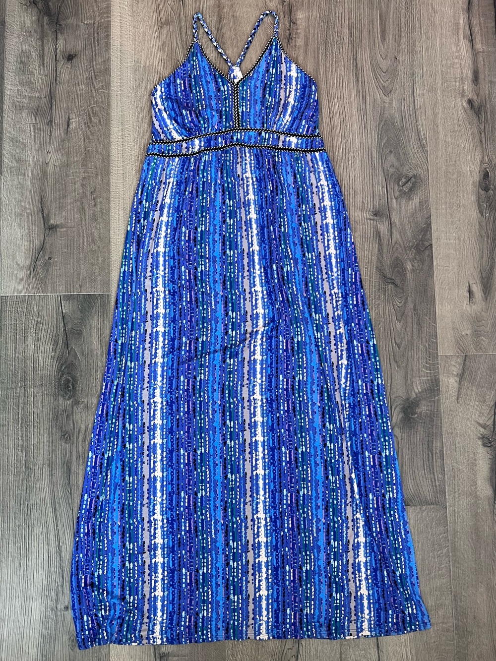 Ella Moss Blue V-Neck Spaghetti Strap maternity Dress